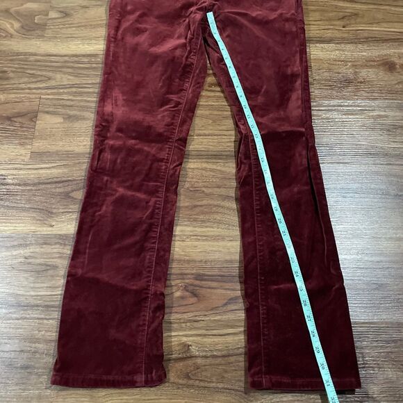 Sundance Velvet Pants Womens 4 Flare Leg Red 5 Pocket Boho Fall Casual - Picture 3 of 6